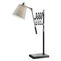 Lite Source Extendable Table Lamp Bn/Black/L.Grey Fabric Shade A 40W LS-23145